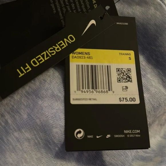 NWT Nike Women's Icon Clash Tie-Dye Oversized Hoodie, Light Racer Blue - Small - Picture 5 of 5